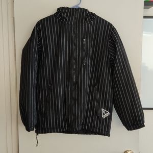 Black pin striped winter jacket